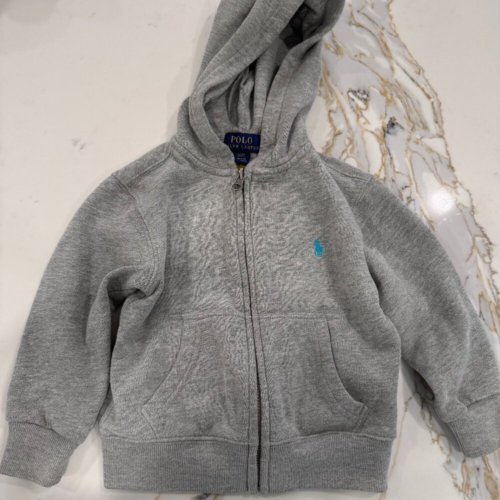 RL Ralph Lauren Toddler Sz 2T Grey Hoodie